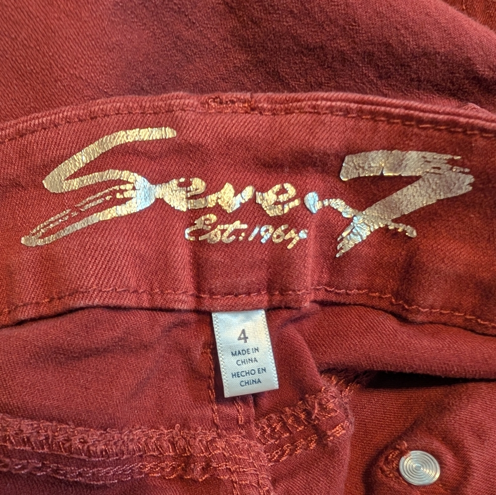 Seven7 Women's Jeans in Burgundy